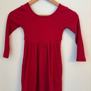 Old Navy Red Babydoll Dress Scoop Neck 3/4 Sleeve